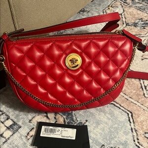 Versace, half moon red bag, Like new condition